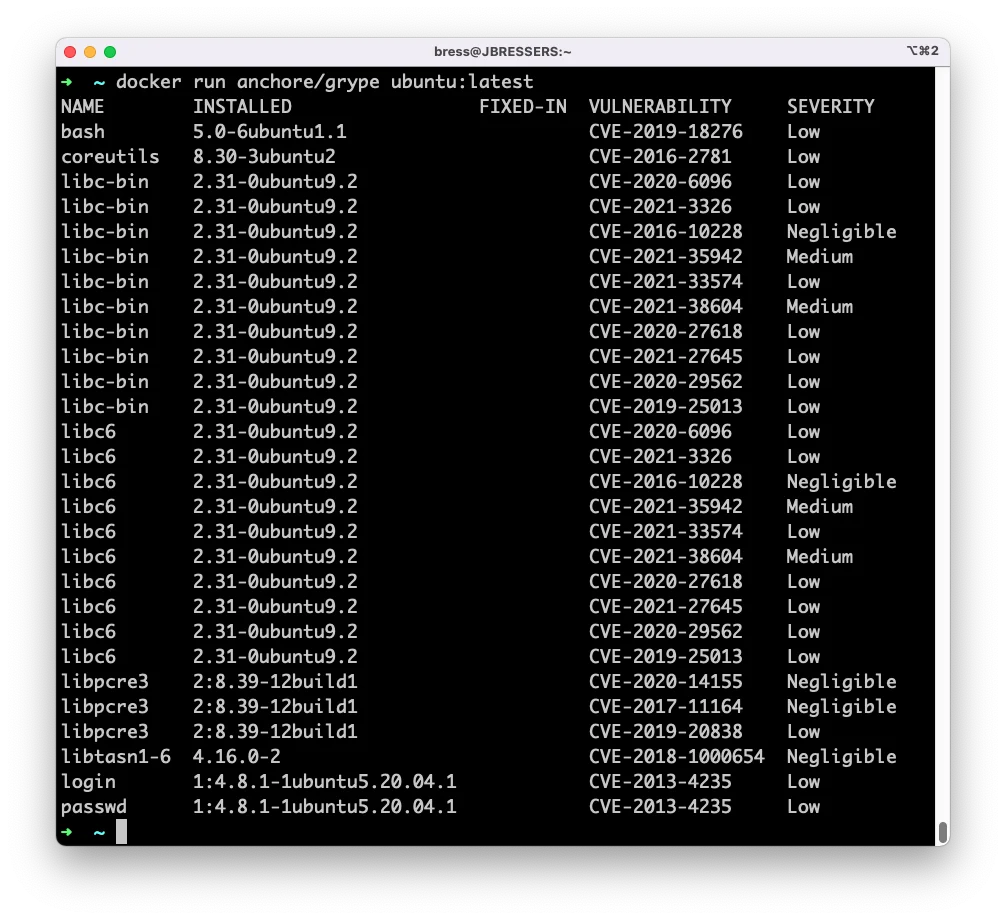 Grype GitHub repository page by Anchore showing 11,500+ stars, Apache 2.0 license, and the focused vulnerability scanner that accepts SBOMs from Syft as input