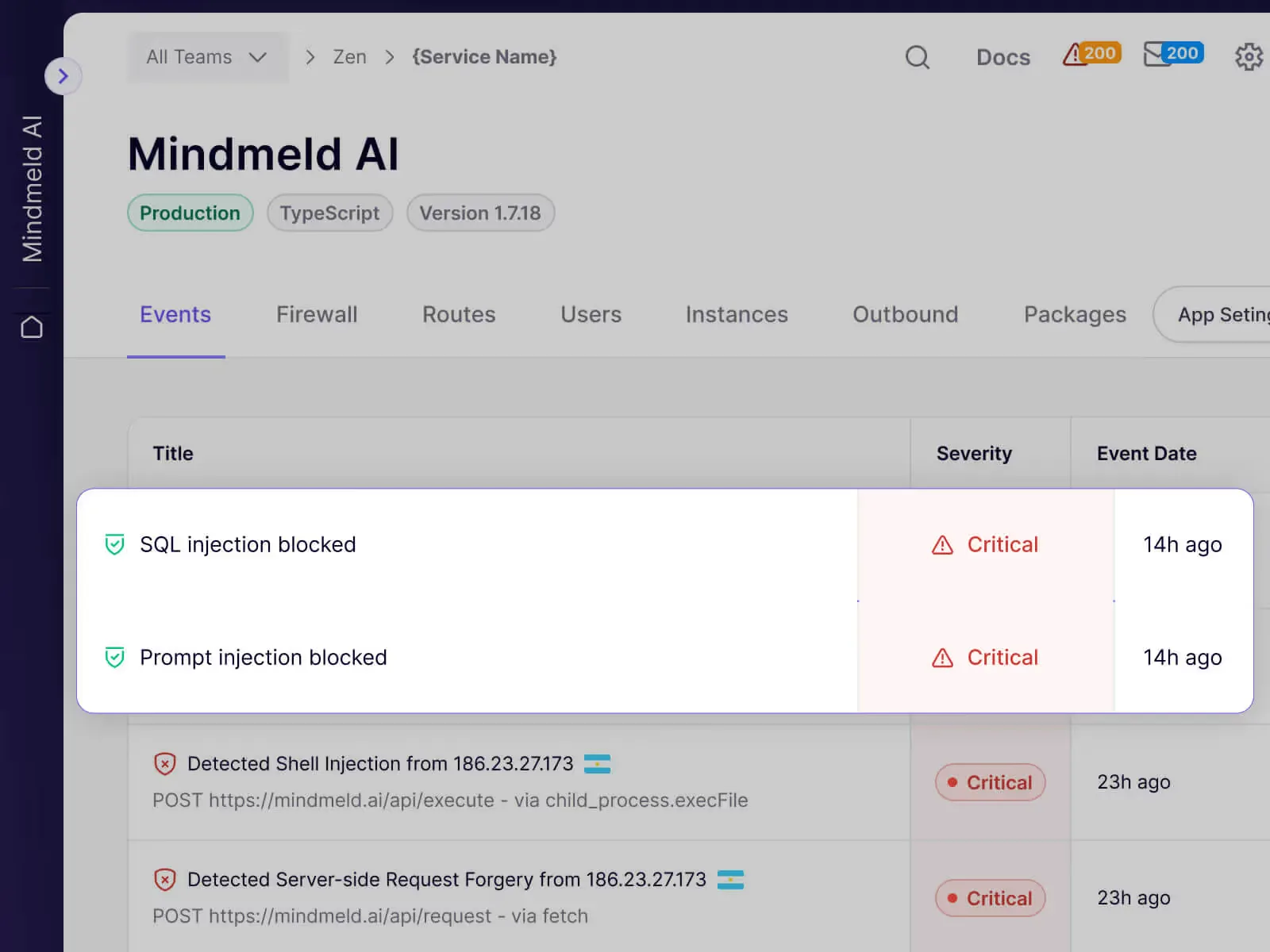 Aikido Security Zen runtime protection and in-app firewall