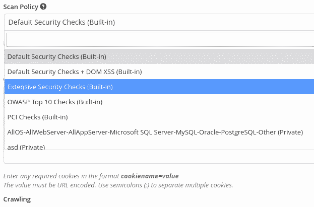 Built-in Scan Policies