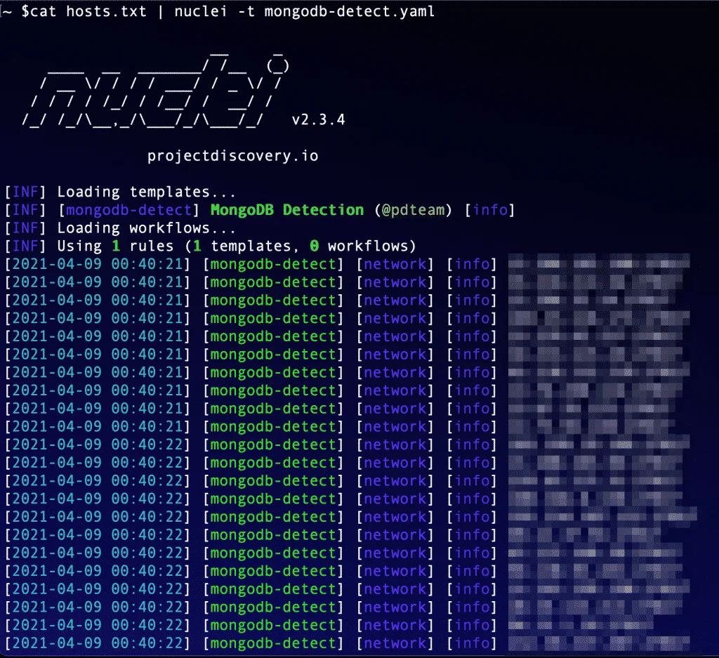 Nuclei scan output showing detected vulnerabilities with severity levels