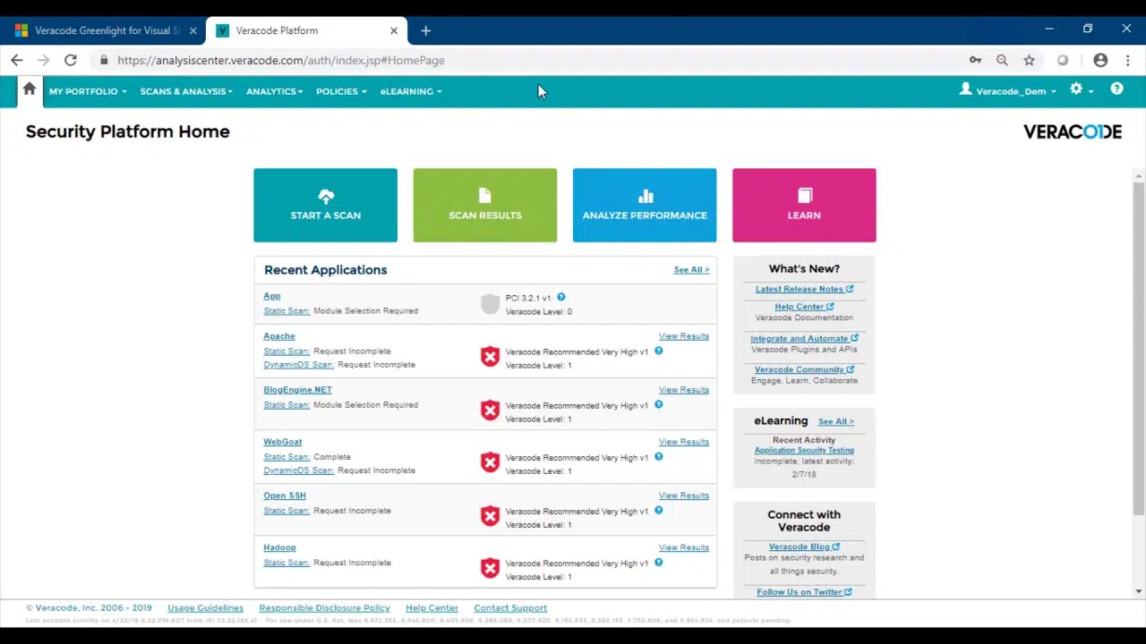 Veracode Dashboard