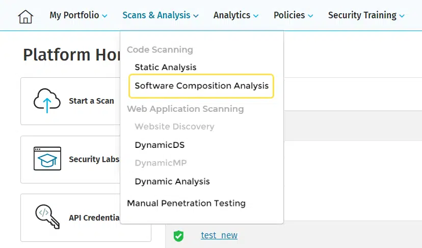 Veracode SCA Scan Result